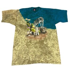 Vtg Polar Graphics USA Nature Wolf Tshirt